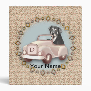 Rottweiler Dog Driving Car binder
