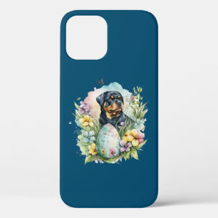 Rottweiler Dog Easter Egg, Happy Easter Rottweiler iPhone 12 Case