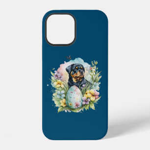 Rottweiler Dog Easter Egg, Happy Easter Rottweiler iPhone 12 Case