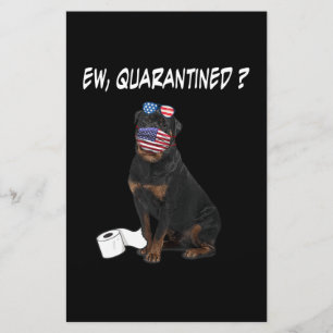 Rottweiler Dog Ew Quarantined Dog Wearing A Face Stationery