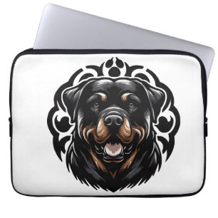 Rottweiler Dog Face Laptop Sleeve