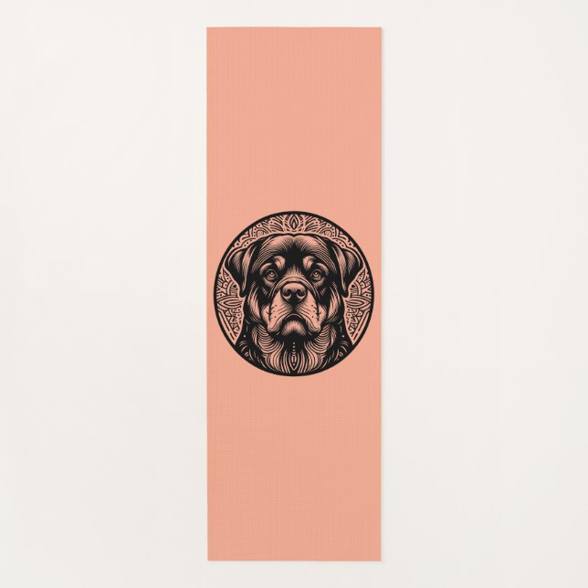 Rottweiler Dog Face Line Art Yoga Mat (Front)