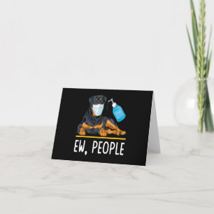 Rottweiler Dog Face Mask Hand Sanitizer Funny Thank You Card