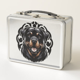 Rottweiler Dog Face Metal Lunch Box
