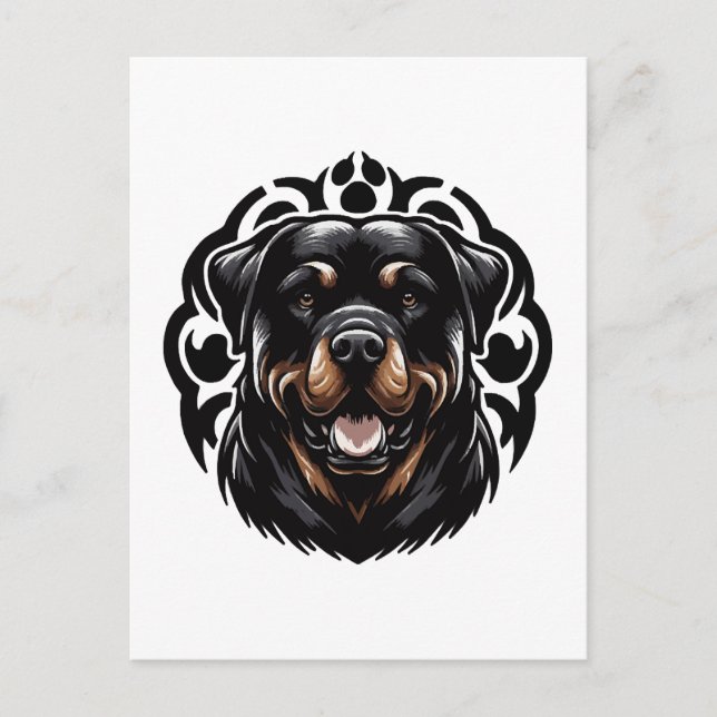 Rottweiler Dog Face Postcard (Front)