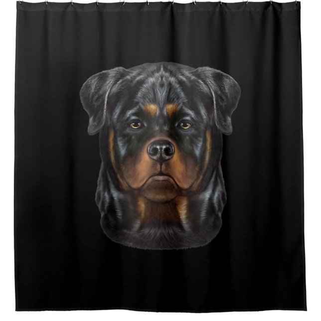 Rottweiler Dog Face Zip Hoodie (Front)