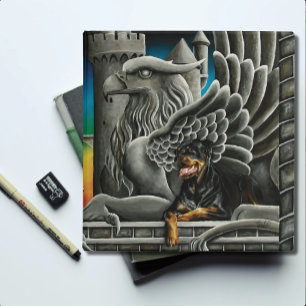 Rottweiler Dog Gargoyle Fantasy Binder