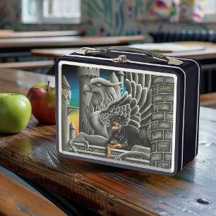 Rottweiler Dog Gargoyle Fantasy Metal Lunch Box