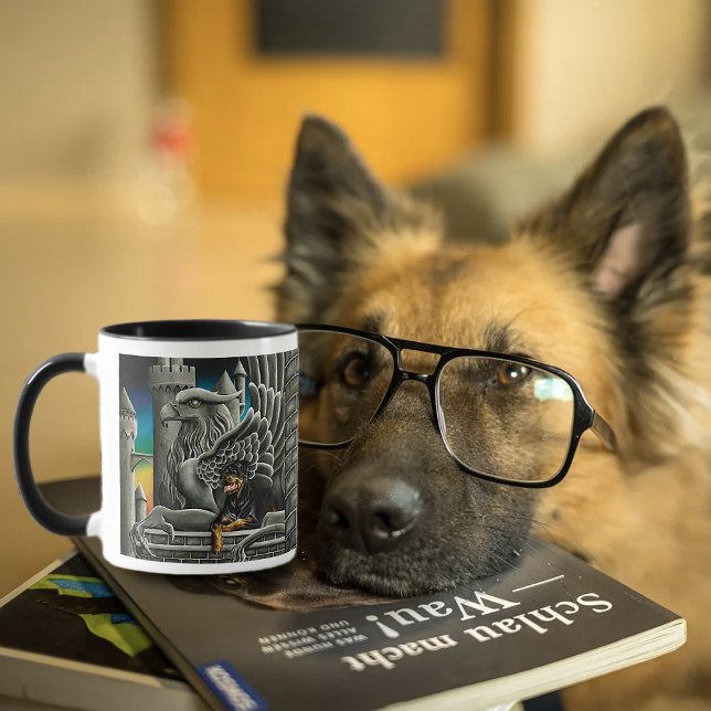 Rottweiler Dog Gargoyle Fantasy Mug (Creator Uploaded)