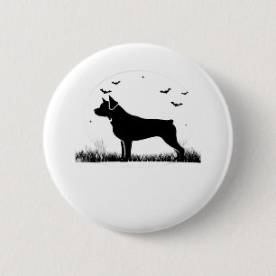 Rottweiler Dog – Halloween Moon Silhouette Oversiz 2 Inch Round Button