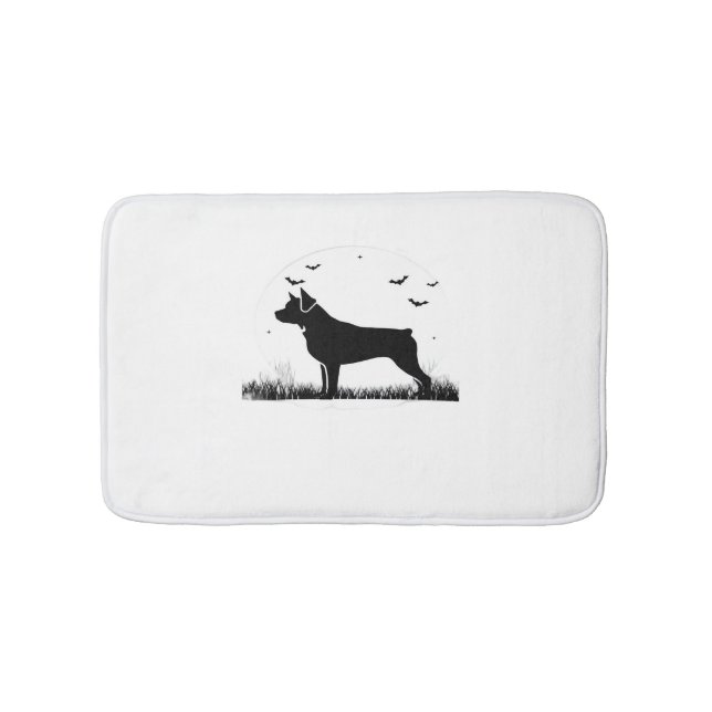 Rottweiler Dog – Halloween Moon Silhouette Oversiz Bath Mat (Front)