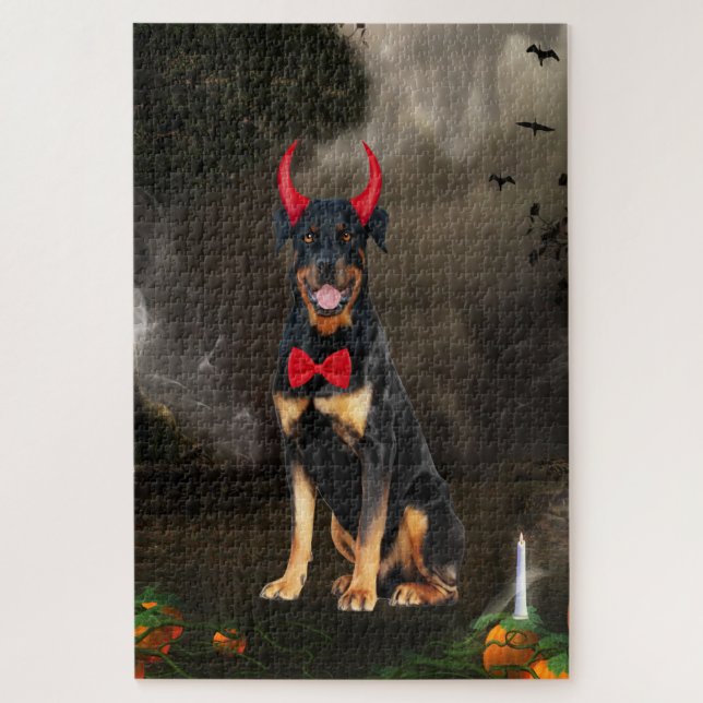 Rottweiler Dog in Halloween Costume Jigsaw Puzzle (Vertical)