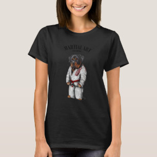 Rottweiler Dog Judo Karate Master In White Judogi T-Shirt