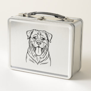 Rottweiler Dog Line Art � minimalist art line Metal Lunch Box