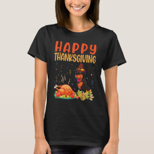 Rottweiler Dog Look Turkey Meat Dish Happy Thanksg T-Shirt