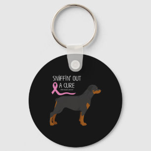 Rottweiler Dog Lover Breast Cancer Awareness Women Keychain