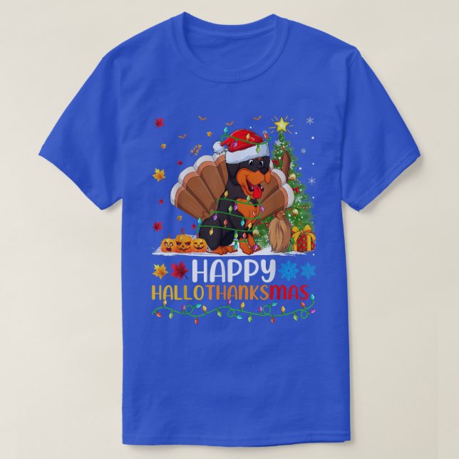 Rottweiler Dog Lover Funny Happy Rottweiler HelloT T-Shirt (Design Front)