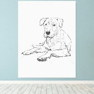 Rottweiler Dog Lover Minimalist Illustration Canvas Print