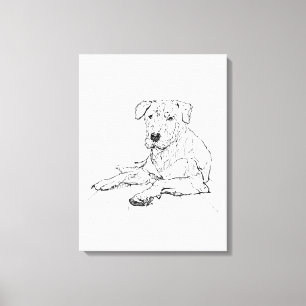 Rottweiler Dog Lover Minimalist Illustration Canvas Print