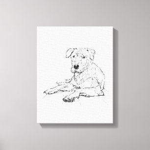 Rottweiler Dog Lover Minimalist Illustration Canvas Print