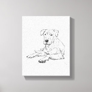 Rottweiler Dog Lover Minimalist Illustration Canvas Print