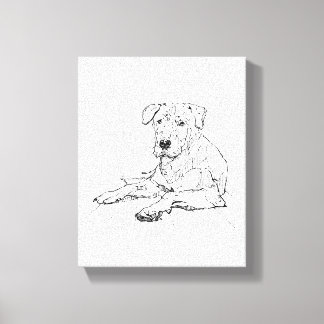 Rottweiler Dog Lover Minimalist Illustration Canvas Print
