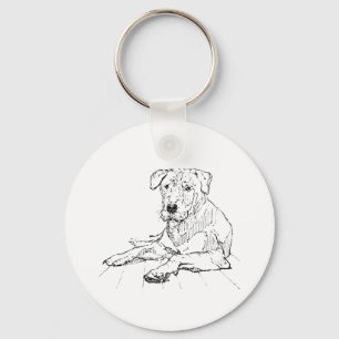 Rottweiler Dog Lover Minimalist Illustration Keychain