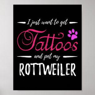 Rottweiler Dog Lover Tattoo Funny Dog Mom Gift Ide Poster