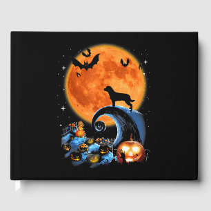 rottweiler dog moon pumpkin halloween costume gift guest book