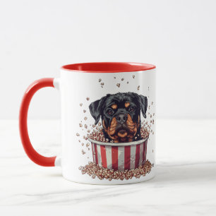 Rottweiler Dog Movie Popcorn Bucket Mug