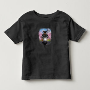 rottweiler dog on motorcycle tour japanese sakura toddler t-shirt