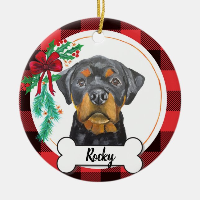 Rottweiler Dog Ornament (Front)