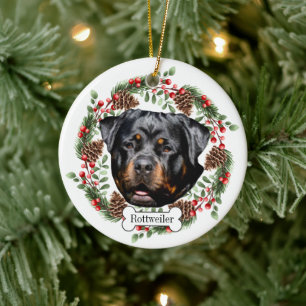 Rottweiler dog Personalized Pet Ornament