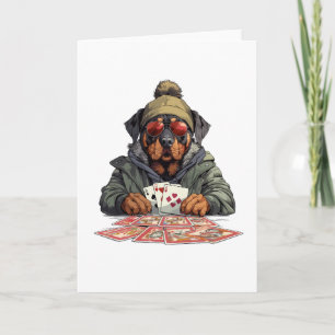 Rottweiler Dog Playing Cards