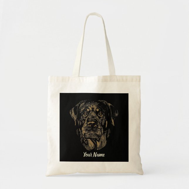 Rottweiler Dog Portrait Tote Bag (Front)