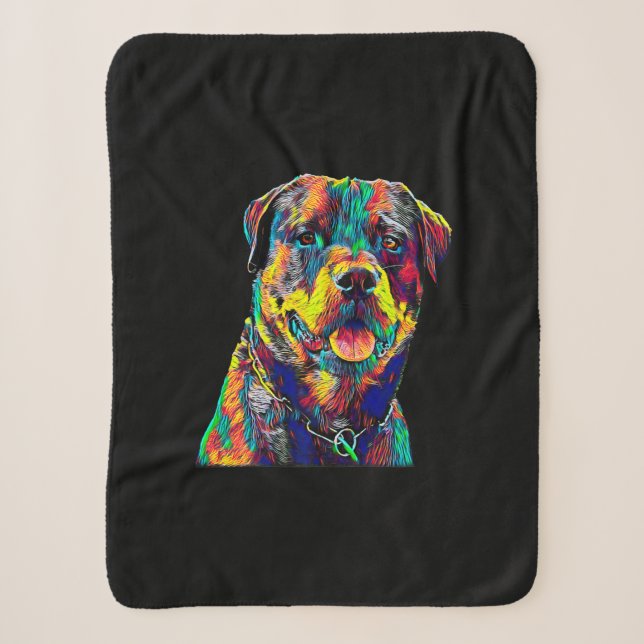rottweiler dog premium sherpa blanket (Front)