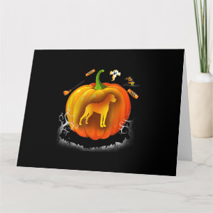 rottweiler dog pumpkin costume halloween card