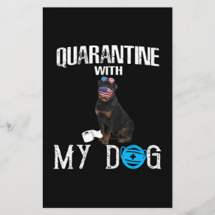 Rottweiler Dog Quarantine With My Dog Funny Gifts Stationery