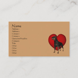 Rottweiler Dog Red Heart Animal Business Card