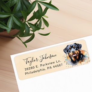 Rottweiler Dog Return Address Label