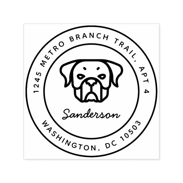 Rottweiler Dog Return Address Stamp Self-Inking (Design)