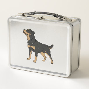 Rottweiler Dog, Rottweiler Dog Standing Metal Lunch Box