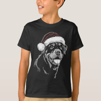 Rottweiler Dog Santa Hat Christmas Xmas Pajama  T-Shirt