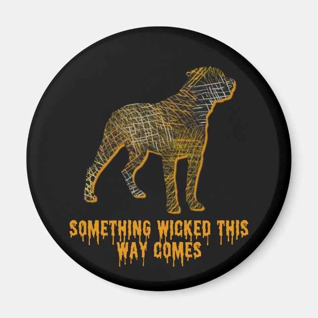 Rottweiler Dog Silhouette Fun Halloween Magnet (Front)
