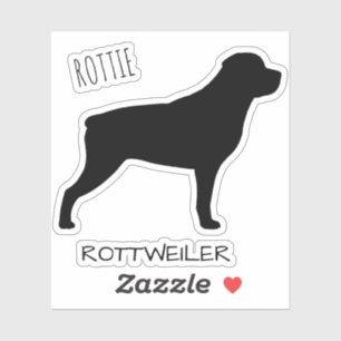 Rottweiler Dog Silhouette Profile Vinyl Sticker