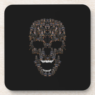 rottweiler dog skull halloween costume dog lovers coaster