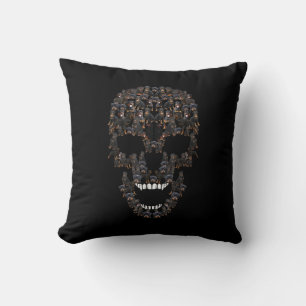 rottweiler dog skull  halloween costume dog lovers throw pillow