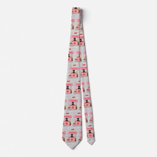 Rottweiler Dog Valentine's Day Kissing Booth Tie (Front)