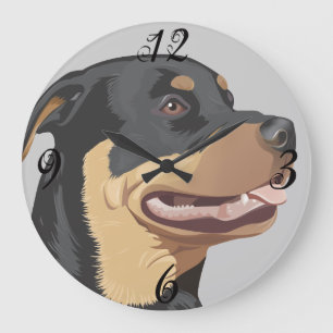 Rottweiler Dog Wall Clock