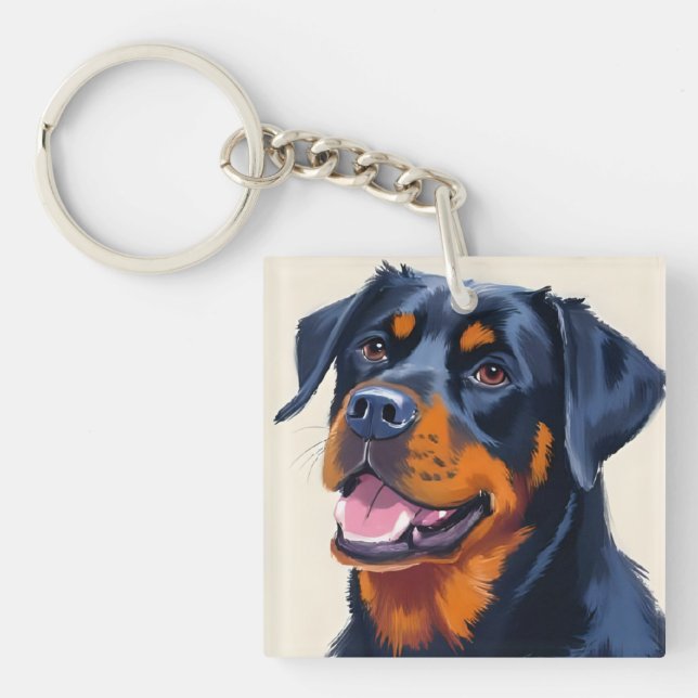 Rottweiler | Dog Watercolor Pet Painting (Devant)